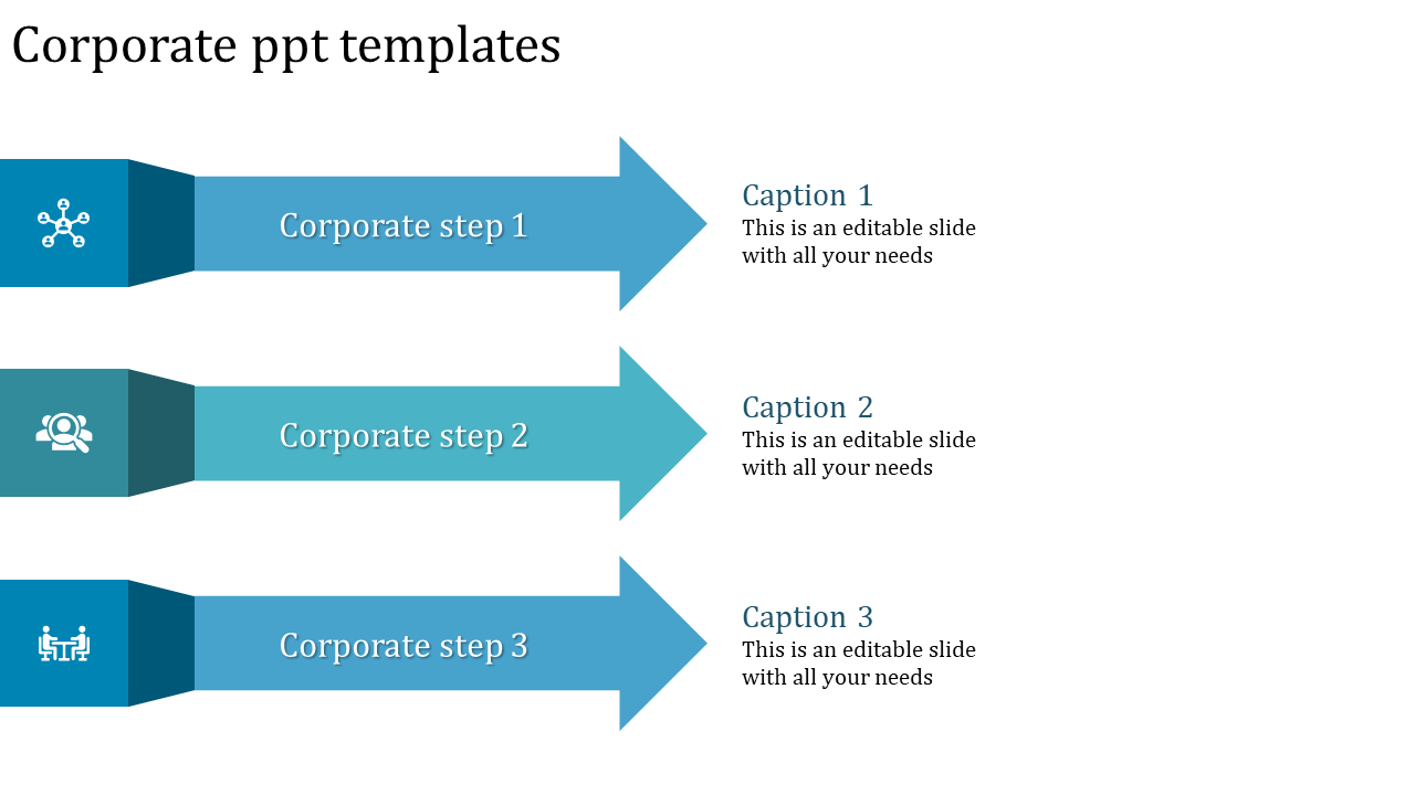 A Three Noded Corporate PPT Template